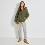 Blouson matelassé à capuche femme KAKI | Graindemalice