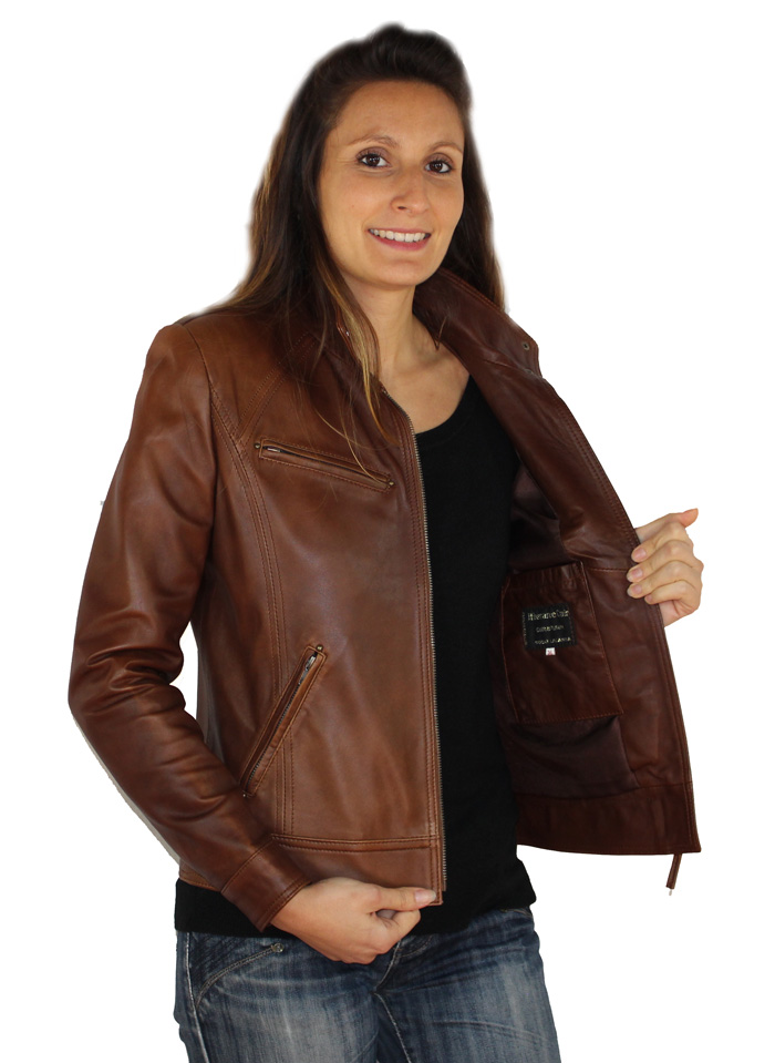 blouson-pour-femme-244sxo-1.jpg blouson cuir marron pour femme – Image 1