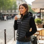 42 IT/ 6 US / Noir Colmar Blouson Woven Smoky matelassé pour femme