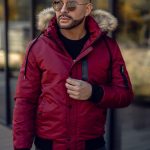 Blouson d'hiver pour homme bordeaux Bolf 2129