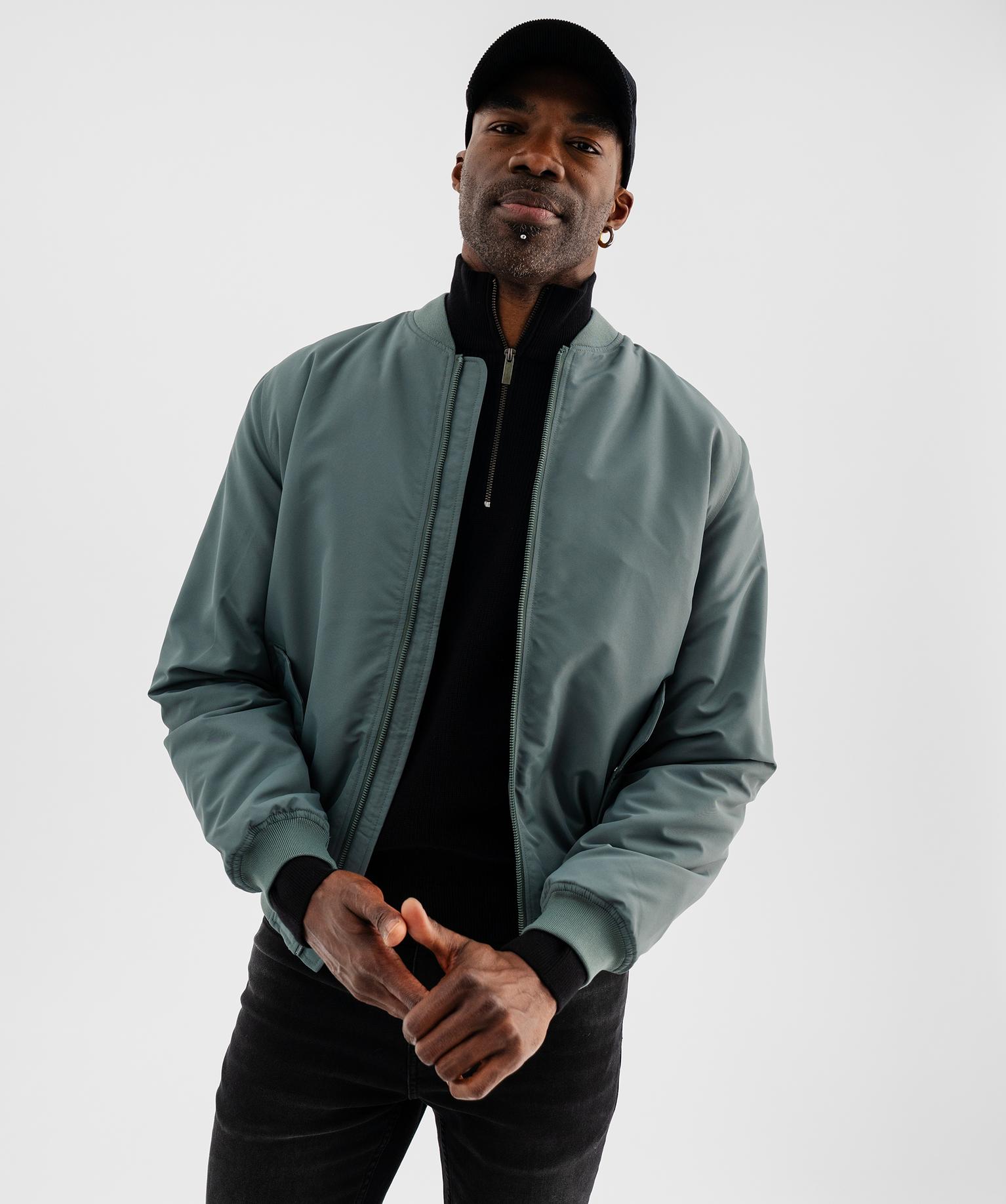 bombers-homme-252ead-1.jpg Blouson zippé style bombers homme vert | GEMO – Image 1