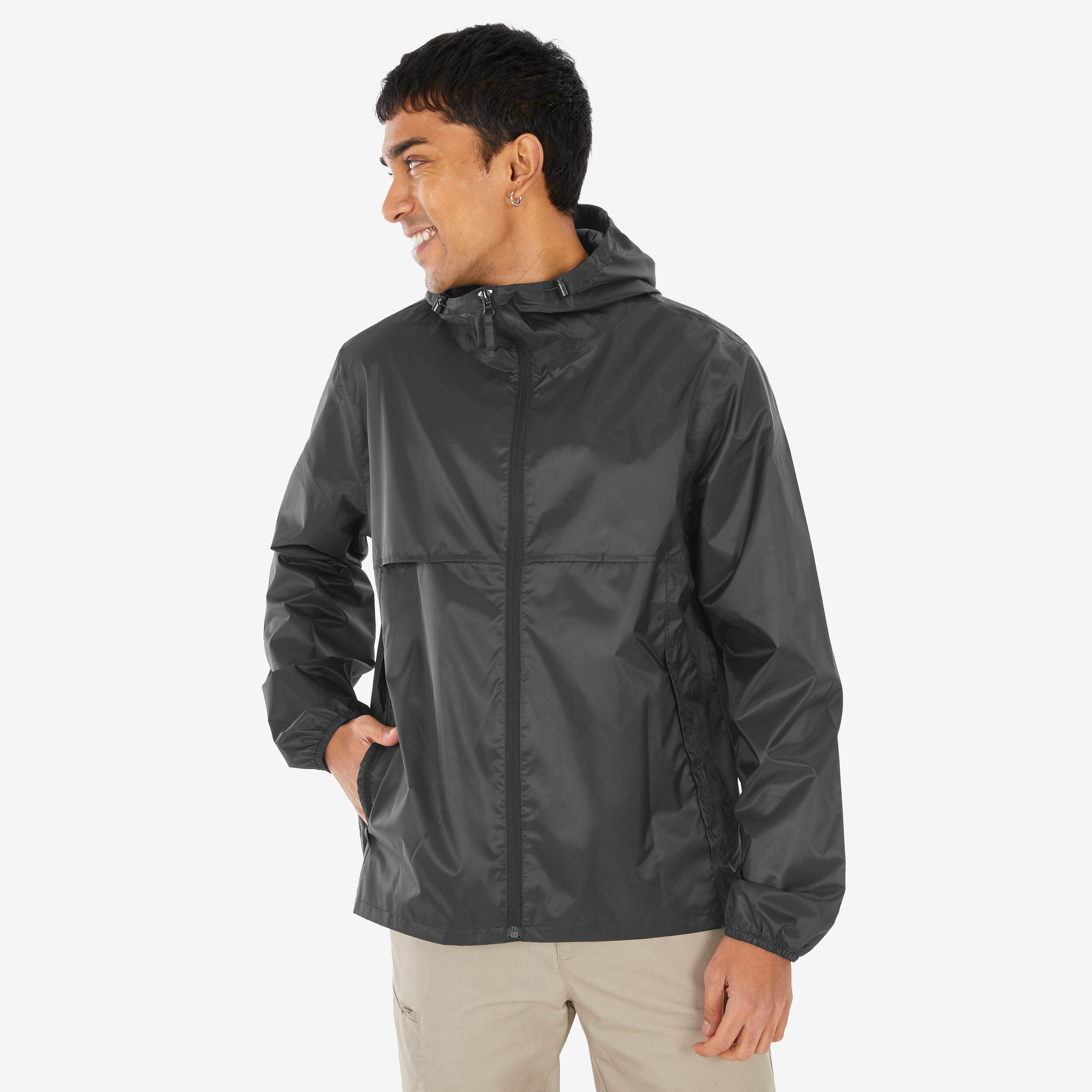 coupe-vent-696xmh-1.jpg Veste de randonnée coupe vent imperméable homme, Raincut Full Zip noir | Decathlon – Image 1
