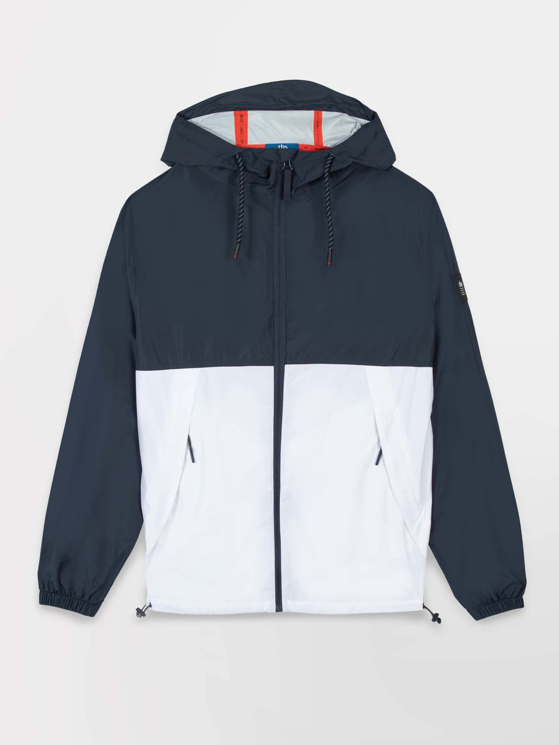 coupe-vent-805fkj-1.jpg Coupe Vent Homme Imperméable A Capuche Marine et Blanc – Image 1
