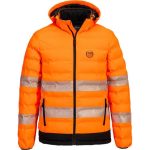 Portwest – Doudoune chauffante haute visibilité – Taille M – Orange/noir – Panneaux chauffants en fibre de carbone – Tissu déperlant thermoscellé