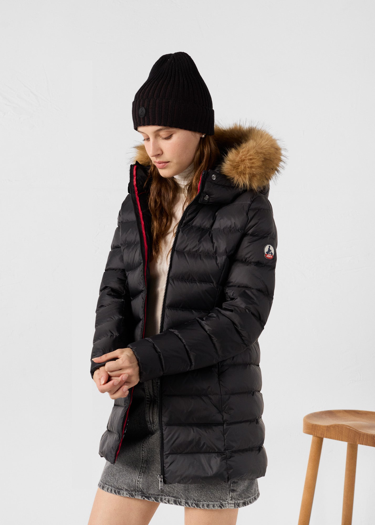 doudoune-femme-jott-416pua-1.jpg Doudoune mi longue Grand Froid Noir Perle – Image 1