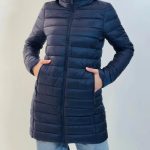 doudoune femme longue bleu marine
