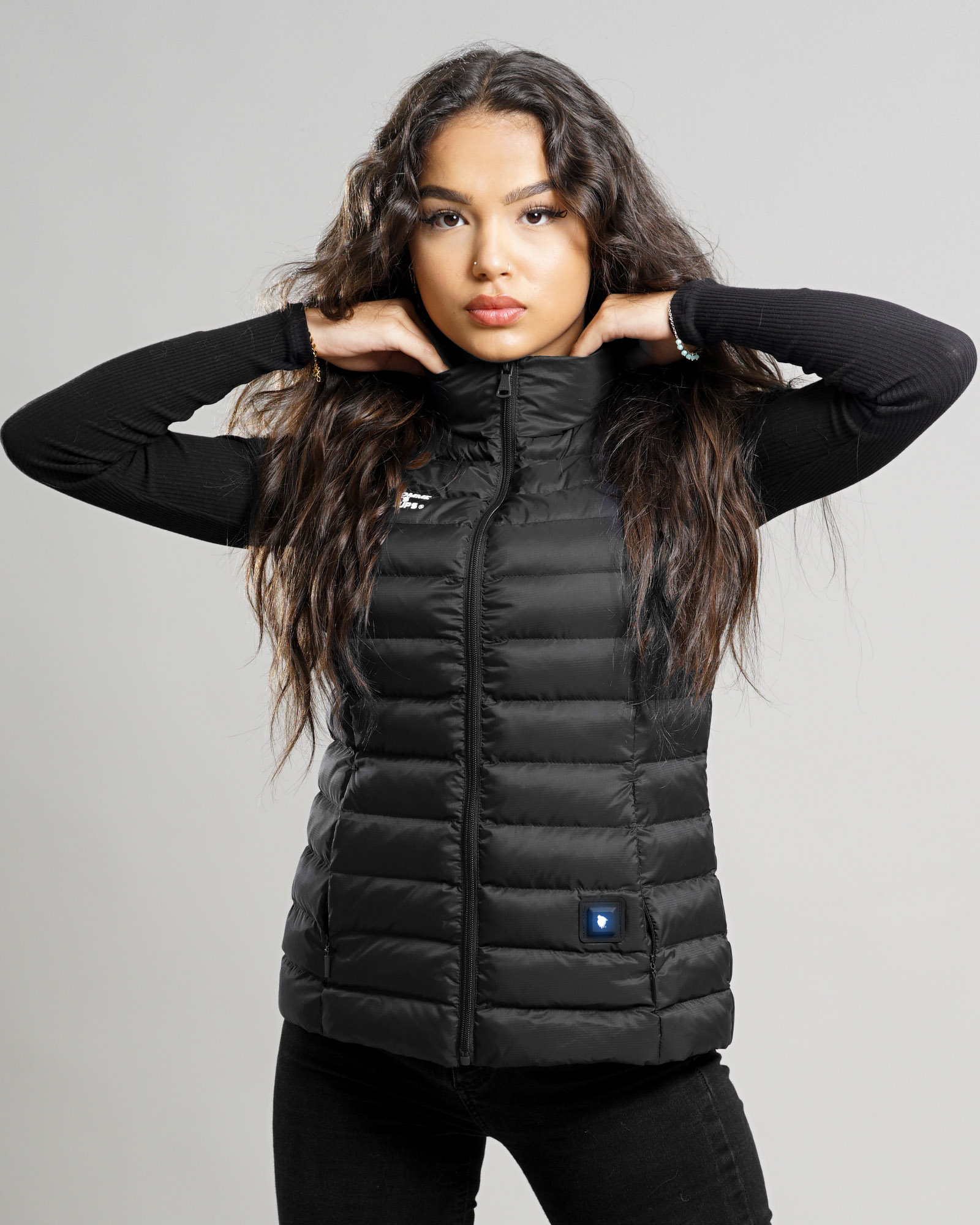 doudoune-femme-sans-manche-803mem-1.jpg Doudoune Chauffante Sans Manche PARIS Noir – Image 1