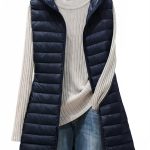 Doudoune longue sans manche femme Noir / S