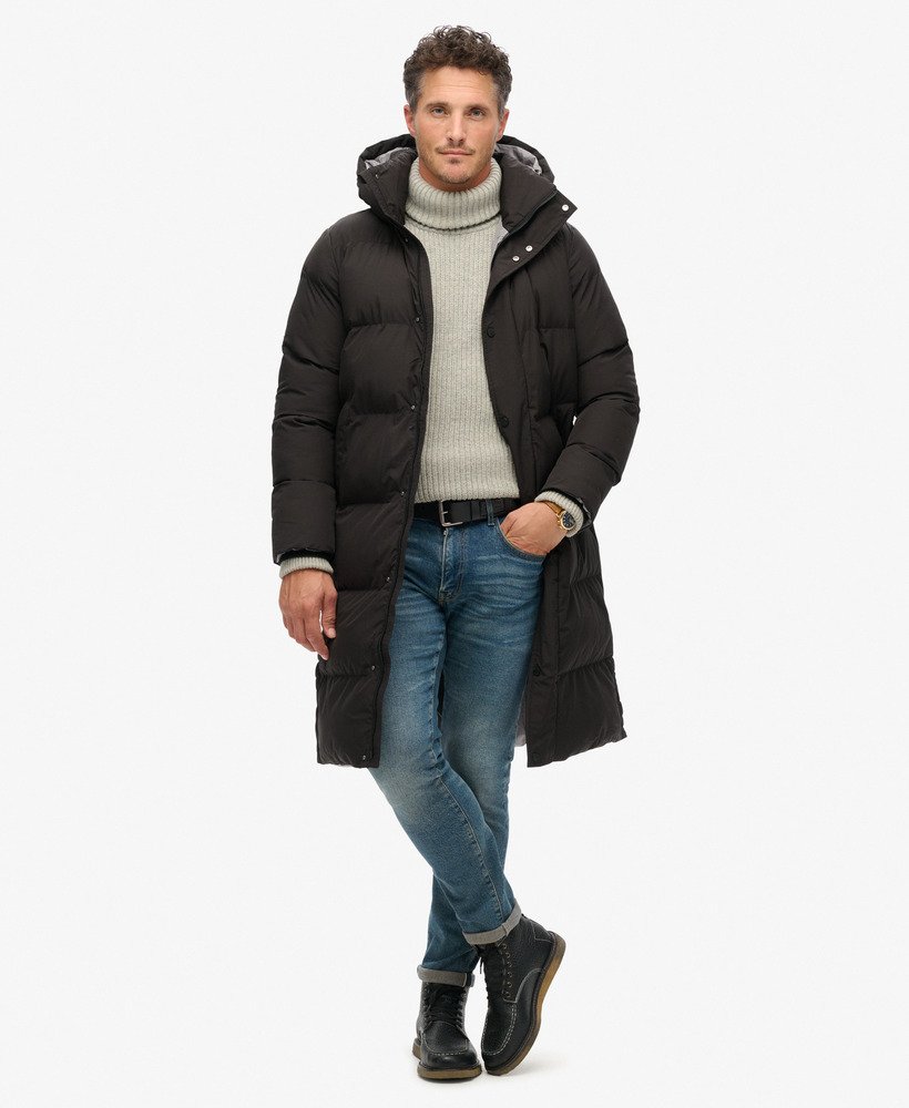 doudoune-longue-homme-088ymi-1.jpg Doudoune longue à capuchenoir pour Homme | Superdry FR – Image 1