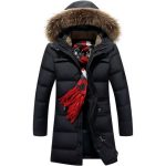 Doudoune Longue Homme avec Capuche à Fourrure Intérieur Shearling