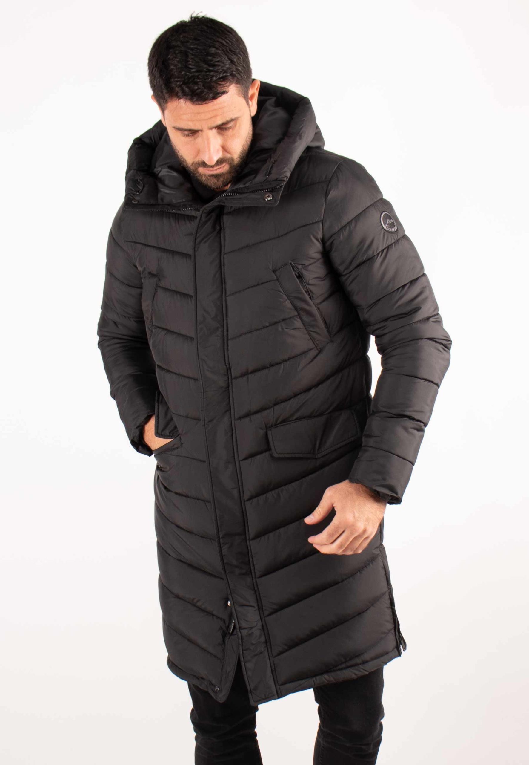 doudoune-longue-homme-750tuj-1.jpg Doudoune longue noir paragoose – Image 1