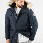 Parka Homme Paragoose MARIO – Veste Hiver à Capuche Fourrure Synthétique – Navy