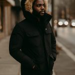 doudoune homme fourrure noir