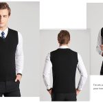 KTWOLEN Homme Gilet en Laine Unie Col V Wool Pull sans Manche Automne Col V Gilet Classique Gentleman Tricots Cardigans Débardeurs, A Bleu, XS : Amazon.fr: Mode
