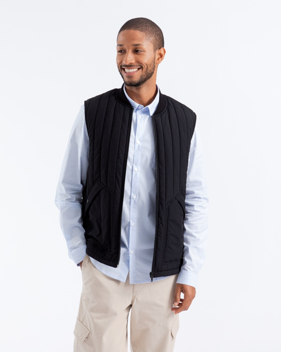 gilet-homme-sans-manche-622plw-1.jpg Veste sans manches Homme NewMan Casual Noir – Image 1