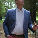 Veste Homme en Lin Indigo Gurteen