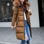 ZYUEER Manteau Femme Hiver Doudoune Femme Longue Duffle Coat Fourrure Jacket Leather, Doudoune ÉPaissir Doublé Peluche Parka RembourréE (Café, ...