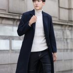 Manteau long minimaliste en laine pour homme