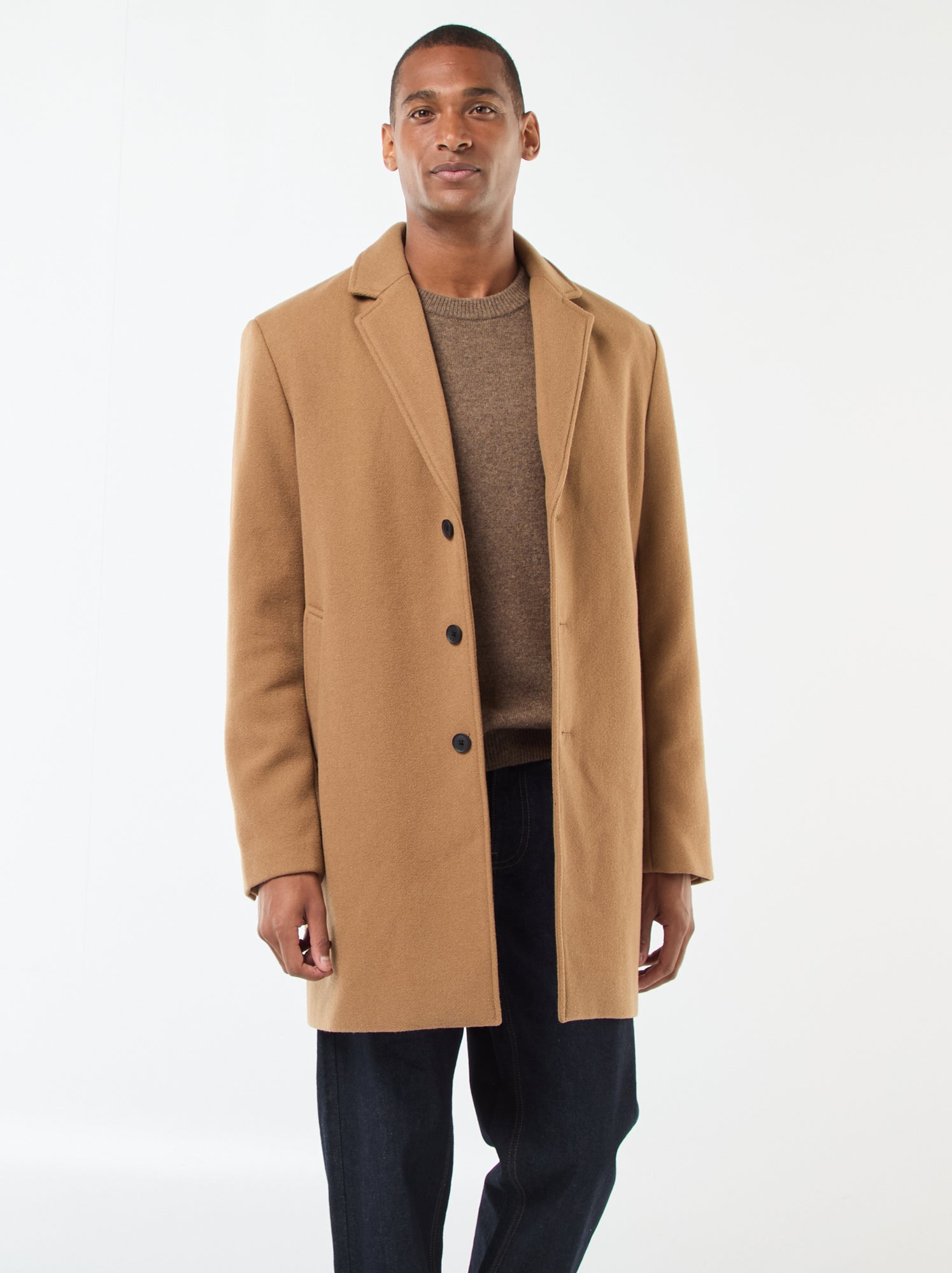 manteau-homme-long-303rid-1.jpg Manteau long uni Marron – Image 1