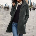 Manteau Laine Femme Hiver Chic Longue Manteaux À Revers Chaud Trench Coat Double Boutonnage Veste Polaire Élégant Blazer Jacket avec Poches Manteau ...