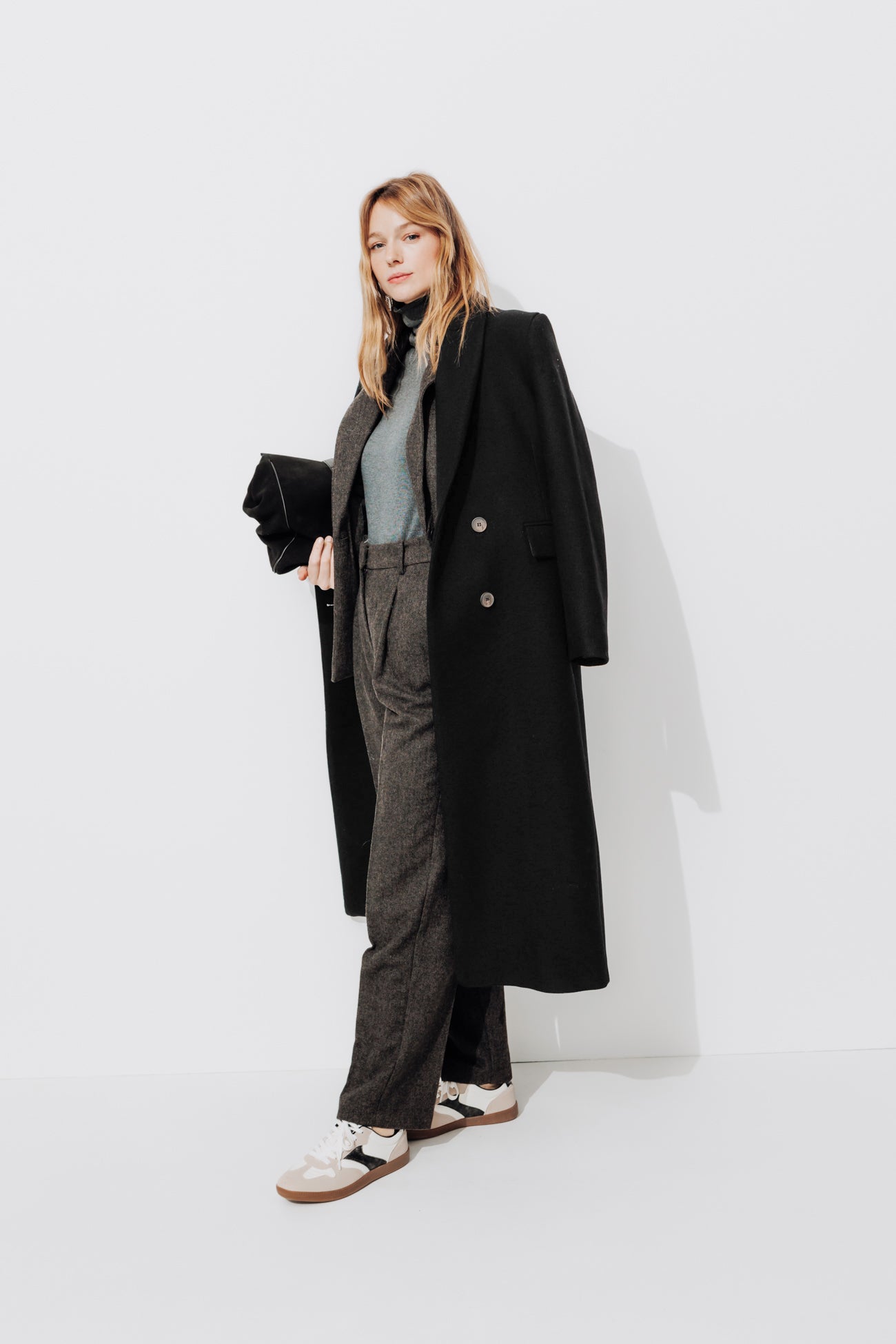 manteau-laine-femme-182lsz-1.jpg Manteau long en laine Femme Noir – Image 1