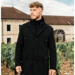 Manteau col montant noir NOLAN