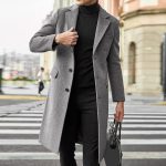 Generisch Manteau d'hiver pour homme Long Coupe ajustée Col simple boutonnage Manteau d'hiver Manteau d'affaires Trench chaud Manteau en loden Manteau traditionnel Manteau