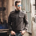 Veste cuir homme – Blouson motard vintage hiver