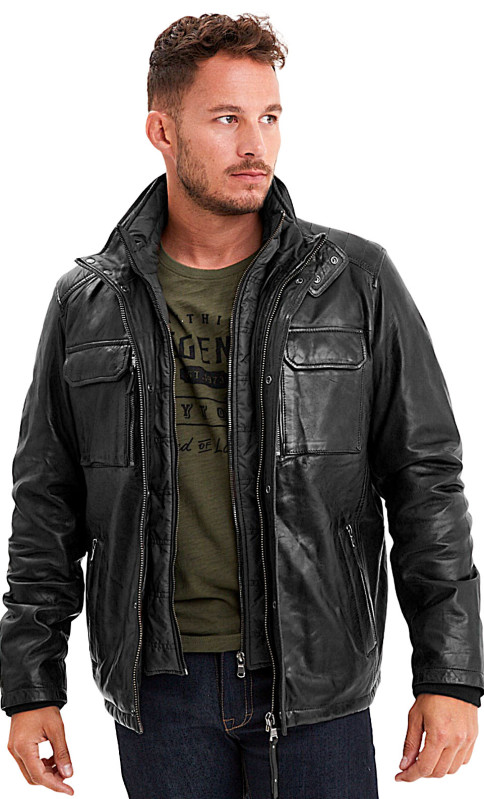vest-cuir-homme-737nfj-1.jpg Crowell Noir Blouson Cuir Homme Daytona – Image 1