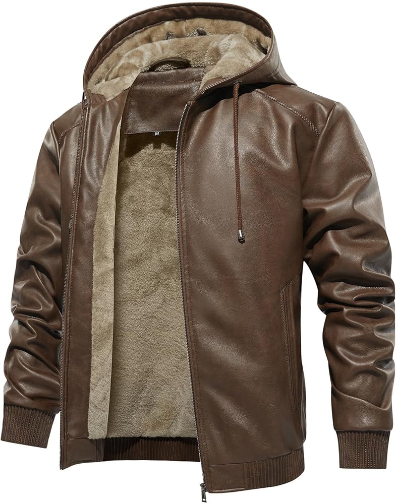 vest-en-cuir-homme-563xkl-1.jpg Uusollecy Veste Cuir Homme avec Capuche Doublure Chaude en Cuir Synthétique et Coupe Vent Style Moto avec Fermeture Éclair,Marron,S : Amazon.fr: Mode – Image 1