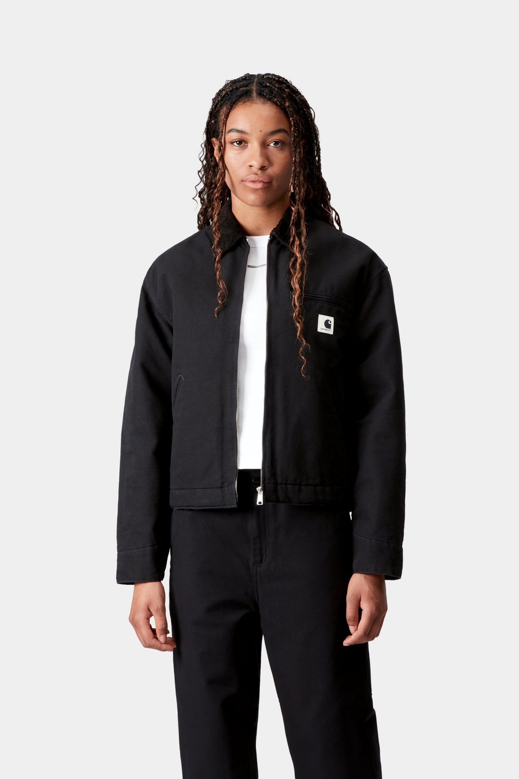 veste-carhartt-500cij-1.jpg Carhartt WIP Women's OG Detroit Jacket (Winter), Black / Black | Boutique en ligne officielle – Image 1