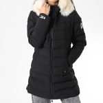 Comme Des Loups Doudoune Chauffante Capuche Fourrure Femme Stockholm Noir Blanc LaBoutiqueOfficielle.com