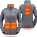 HEWINZE Veste polaire chauffante pour femme Veste chauffante électrique à double contrôle avec batterie 7,4 V, EU 2X Large, Gris : Amazon.fr: Mode