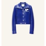 VESTE RÉÉDITION EN VINYLE BLEU MINÉRAL Courrèges | Chez Maman Rouen