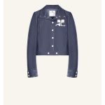 VESTE REEDITION VINYLE BLEU NUIT Courrèges | Chez Maman Rouen