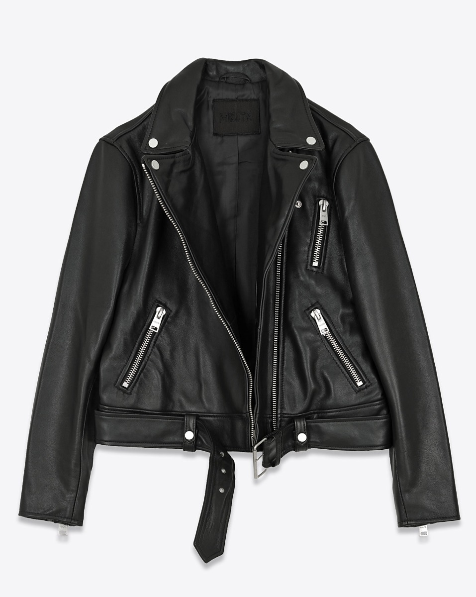 veste-cuir-362qxb-1.jpg Mikuta Veste En Cuir – Noir – Image 1