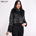 Veste Cuir Veste Longue Noire Vestes Cuir Femme Hyper Tendances En Ligne| Chill&Lit Tunisie