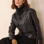 Blouson court en 100% cuir PACHA Femme | NOIR | Maison 123