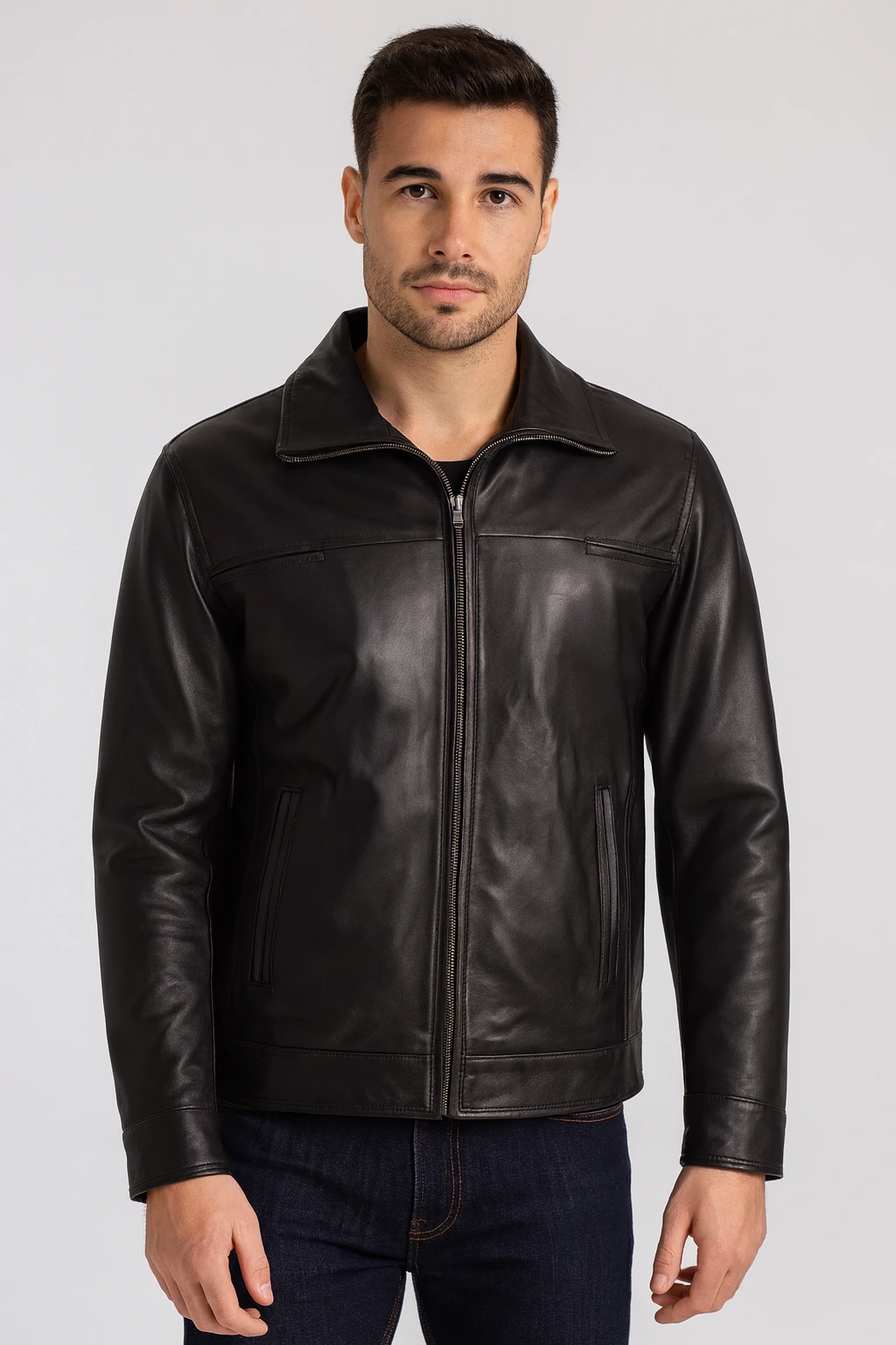 veste-en-cuir-homme-705nmu.webp Kent Veste en Cuir Noir Homme – Style Iconique & Qualité Premium – Image 1