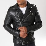 Perfecto homme en simili cuir noir