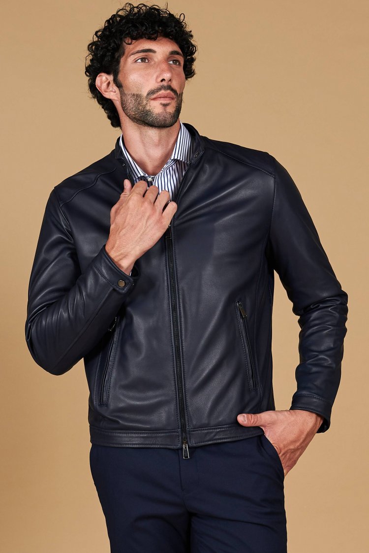 veste-en-cuir-pour-homme-542whw-1.jpg Veste cuir homme blouson cuir noir homme veste moto cuir Ted | D'Arienzo – Image 1
