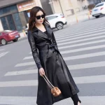 Automne et hiver Nouvelle femme Veste en cuir veste longue en cuir Mode femmes de gros Chine Vestes en cuir et Veste en cuir pour femmes prix