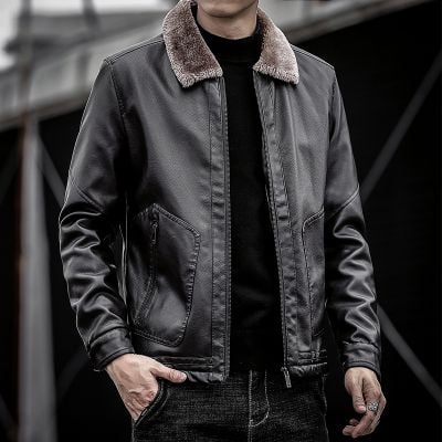 veste-en-cuire-homme-912smu-1.jpg Veste simili cuir avec fourrure intérieure pour homme vintage – Image 1