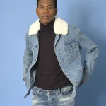 Veste en jean à col fourrure amovible Ly Adams