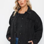 YOURS Veste en Jean Oversize Noire à Poches | Yours Clothing