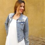 Veste blouson de mariée en jean denim et dentelle. Option personnalisation manuscrite Etsy France