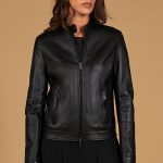 Veste en cuir femme motard veste cuir blouson cuir noir Linda | D'Arienzo