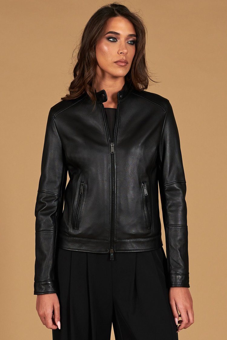 veste-femme-en-cuir-041ybb-1.jpg Veste en cuir femme motard veste cuir blouson cuir noir Linda | D'Arienzo – Image 1