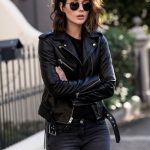 veste cuire femme