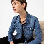 Veste en jean femme coupe droite bleu vif | GEMO